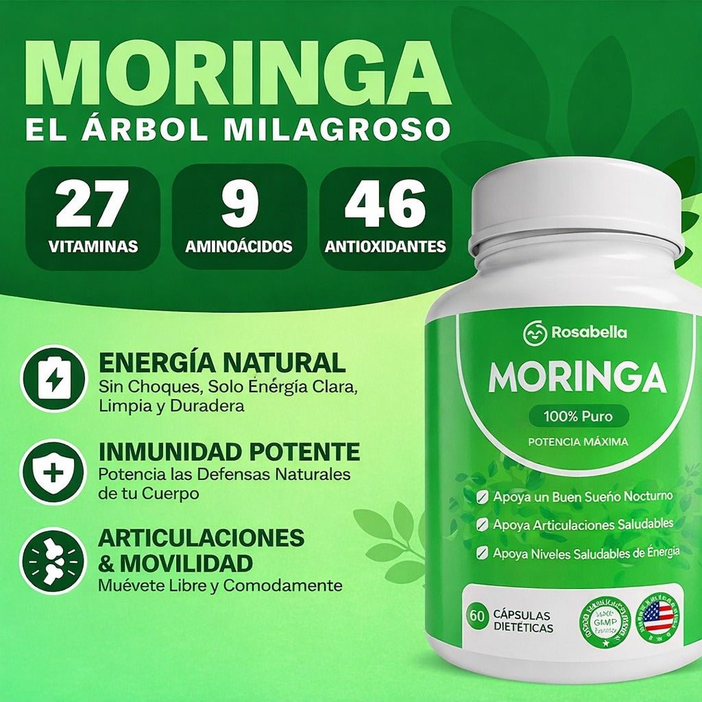 Rosabella Moringa: reduce de forma natural el cortisol para ayudar a restablecer el equilibrio interior y exterior.