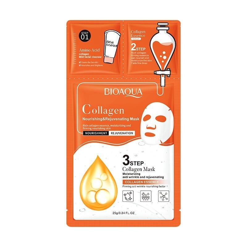 Máscara Facial de Colágeno – Tratamento en 3 Pasos