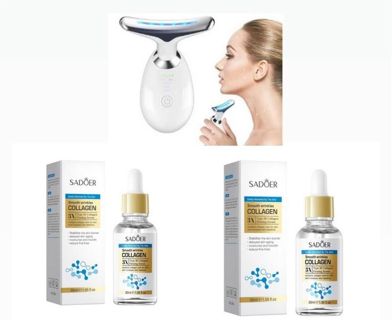 Combo Massajador Facial Lifting EMS + Sérum Reafirmante con Colágeno (2 Unidades)